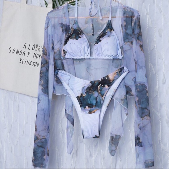 SHEIN Other - SHEIN 3-piece Triangle Bikini Swimsuit & Top